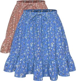 img 4 attached to YMDUCH Womens Casual Floral DarkPink Women's Clothing via Skirts