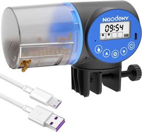 img 4 attached to 🐠 Convenient Noodoky Automatic Fish Feeder: Rechargeable Timer Dispenser for Aquarium or Small Fish Turtle Tank, Hassle-free Auto Feeding on Vacation or Holidays – Includes USB Charger Cable