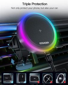 img 2 attached to 🔌 ESSAGER RGB Magnetic Wireless Car Charger Mount: Fast Charging for MagSafe iPhone 12/13 | Dashboard, Windshield & Air Vent Holder