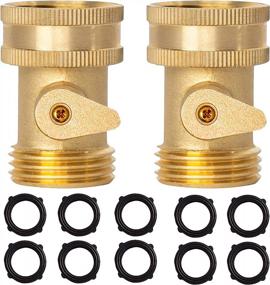 img 4 attached to Pack Of Two Heavy Duty Solid Brass Garden Hose Shut Off Valves With 10 Bonus Rubber Washers - Hourleey 3/4 Inch Brass Hose Shut Off For Enhancing Garden Watering System