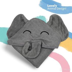 img 2 attached to 🐘 Liname Bamboo Baby Bath Towels - Hypoallergenic Hooded Towels for Infants and Toddlers - Ultra Absorbent, Soft and Large - Elephant Design