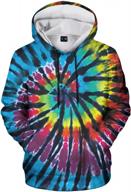 trendy men's tie-dye hoodie: stylish & comfortable pullover for all occasions logo