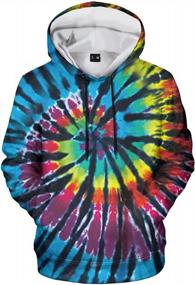 img 4 attached to Trendy Men'S Tie-Dye Hoodie: Stylish & Comfortable Pullover For All Occasions