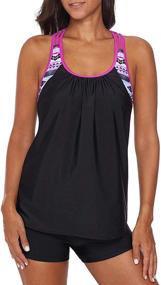 img 2 attached to EVALESS Racerback Boyshort Beachweart Swimming Women's Clothing : Swimsuits & Cover Ups