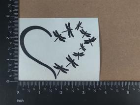 img 1 attached to 🐉 Dragonfly Decals 4 Pack: Elegant Dragonfly Heart Designs for a Stylish Touch (Black, Small ~3.5")