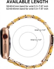 img 1 attached to Fullmosa Watch Band Compatible With Apple Watch 38/40/41/42/44/45Mm, Bright Resin Watch Band For IWatch SE & Series 7/6/5/4/3/2/1, Banana Milk+Dark Amber(Rose Red Hardware) 38Mm