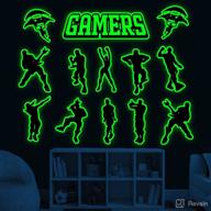 🎮 glow in the dark gaming wall stickers - video game decals for boys room, gamer room decor - vinyl floss dancing decal, gaming zone for kids girls, men gamer room playroom nursery wall decor logo