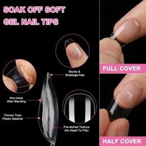 img 2 attached to Gootrades Short-Round Soft Gel Full Cover Nail Tips, 240Pcs Clear Gel Nail Tips Short Round With Case For Press On Nail Extension DIY Manicure Soak Off (Short Round)