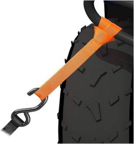 img 4 attached to 🔶 XSTRAP STANDARD Soft Loop Tie-Down Straps - 8 Pack of 1-1/16 x 18 inch Straps with 3600LB Breaking Strength as Loops for Trailering Bikes, ATV, UTV, Motorcycles, Scooters, Dirt Bikes, Lawn Equipment - Vibrant Orange