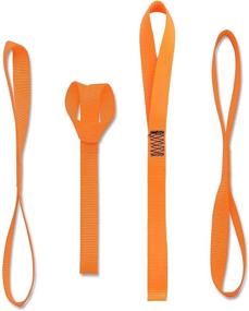 img 1 attached to 🔶 XSTRAP STANDARD Soft Loop Tie-Down Straps - 8 Pack of 1-1/16 x 18 inch Straps with 3600LB Breaking Strength as Loops for Trailering Bikes, ATV, UTV, Motorcycles, Scooters, Dirt Bikes, Lawn Equipment - Vibrant Orange