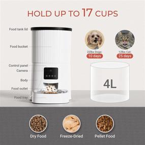 img 1 attached to 📸 ABRCT Camera Automatic Cat Food Dispenser with Voice and 1080HD Video Recording, Timed Cat Feeder Featuring Desiccant Bag, Smart Cat Pet Feeder with Dual Power Supply (White)