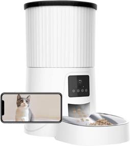 img 4 attached to 📸 ABRCT Camera Automatic Cat Food Dispenser with Voice and 1080HD Video Recording, Timed Cat Feeder Featuring Desiccant Bag, Smart Cat Pet Feeder with Dual Power Supply (White)