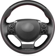 mewant black leather and suede steering wheel cover wrap for lexus is/nx/rc/ct f sport/200t/250/300/350 - hand-stitched luxury upgrade! логотип