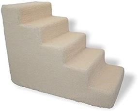 img 2 attached to BringerPet Pet Stairs For Tall Bed Foam Pet Steps White 5 Step Dog Cat Animal Ramp