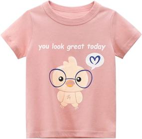 img 2 attached to Kivors Strawberry Short Sleeve Crewneck T Shirts Girls' Clothing via Tops, Tees & Blouses