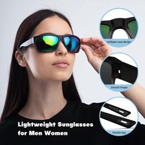 img 2 attached to Поляризованные спортивные солнцезащитные очки TR26 Torege для мужчин и женщин идеально подходят для езды на велосипеде, бега, гольфа и рыбалки