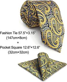 img 3 attached to 🌼 Yellow Paisley Fashion Wedding Men's Accessories - Top Choice for Neckties, Cummerbunds & Pocket Squares