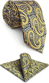 img 4 attached to 🌼 Yellow Paisley Fashion Wedding Men's Accessories - Top Choice for Neckties, Cummerbunds & Pocket Squares