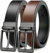 multipurpose chaoren reversible leather belt for men: black and brown, 1 3/8" width, trim-to-fit, perfect for dress pants logo