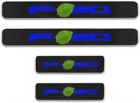 img 3 attached to Kaiweiqin 4Pcs Car Door Sill Scuff Plate Cover For Ford F-150 Welcome Pedal Protection Car Carbon Fiber Sticker Threshold Door Entry Guard Decorative Blue