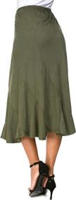 img 2 attached to EXCHIC Women's Elegant England Elastic Skirts: Stylish and Comfortable Clothing for Women