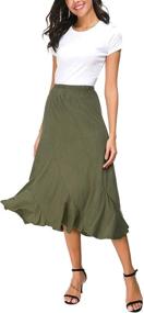 img 4 attached to EXCHIC Women's Elegant England Elastic Skirts: Stylish and Comfortable Clothing for Women