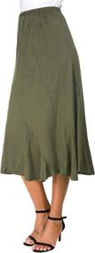 img 3 attached to EXCHIC Women's Elegant England Elastic Skirts: Stylish and Comfortable Clothing for Women