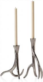 img 4 attached to Modern Silver Antler Candlestick Holders - Set Of 2 By Torre & Tagus