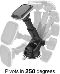 img 2 attached to 📱 Magnetic Car Mount Phone Holder with Extendable Telescopic Arm, 1Zero Hands-Free Windshield Dashboard Cell Phone Mount for Car - Compatible with iPhone and Smartphones, Secure Sticky Suction Cup, Enhanced with 6 Powerful Magnets