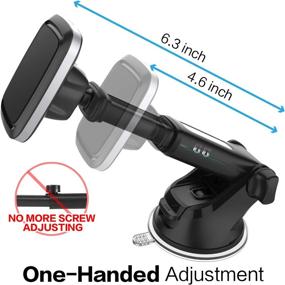 img 3 attached to 📱 Magnetic Car Mount Phone Holder with Extendable Telescopic Arm, 1Zero Hands-Free Windshield Dashboard Cell Phone Mount for Car - Compatible with iPhone and Smartphones, Secure Sticky Suction Cup, Enhanced with 6 Powerful Magnets