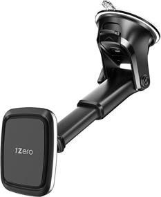 img 4 attached to 📱 Magnetic Car Mount Phone Holder with Extendable Telescopic Arm, 1Zero Hands-Free Windshield Dashboard Cell Phone Mount for Car - Compatible with iPhone and Smartphones, Secure Sticky Suction Cup, Enhanced with 6 Powerful Magnets