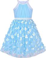 turquoise butterfly embroidered halter dress for girls - clothing at dresses logo