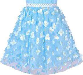 img 1 attached to Turquoise Butterfly Embroidered Halter Dress for Girls - Clothing at Dresses