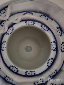 img 8 attached to Set Of 3 Ceramic Planters 817 - Blue And White Flower Pots With Drainage Hole, 7.5+5.5+4.1 Inch