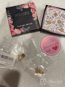 img 7 attached to Изящные браслеты с инициалами из золота 14K с персонализированным медальоном-монограммой - идеальный подарок для женщин и девочек от MONOZO