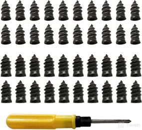 img 4 attached to CHAOMIC 40PCS Tire Repair Rubber Nail Kit: Self-Service Fast Tool for Effective Tire Repair (20 Small + 20 Large Rubber Screws) with Screwdriver