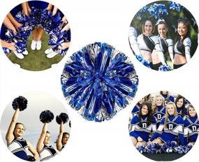 img 1 attached to Pack Of 10 Cheerleading Pom Poms With Handle - 12 Inches, 80G Foil Plastic Metallic Material, Ideal For Cheerleaders, Dance Teams, And Sports Events Of All Ages