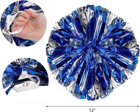 img 2 attached to Pack Of 10 Cheerleading Pom Poms With Handle - 12 Inches, 80G Foil Plastic Metallic Material, Ideal For Cheerleaders, Dance Teams, And Sports Events Of All Ages