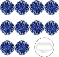 pack of 10 cheerleading pom poms with handle - 12 inches, 80g foil plastic metallic material, ideal for cheerleaders, dance teams, and sports events of all ages logo