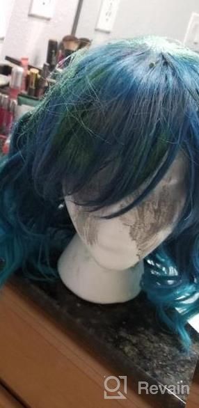 img 1 attached to TopWigy Dark Green Wig Short Curly Wig 14 Inches Bob Wigs With Fringe Christmas Anime Cosplay Wig For Women Synthetic Heat Resistant Wig For Halloween Party Fancy Dress review by Luciano Filpo