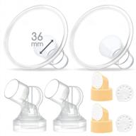 maymom brand 2x two-piece small breastshield with valve, membrane and maymom connector,compatible with medela pump in style breast pump top hole version. (36 mm) логотип