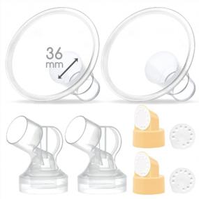 img 4 attached to Maymom Brand 2X Two-Piece Small Breastshield With Valve, Membrane And Maymom Connector,Compatible With Medela Pump In Style Breast Pump Top Hole Version. (36 Mm)