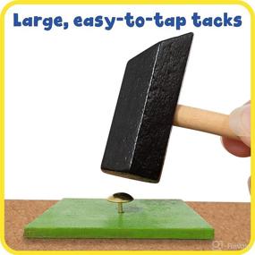 img 2 attached to Ready2Learn Tack-A-Tile - Wooden Hammer Toy for Kids 4+ - 100 Shapes - Large Corkboard - Kid-Friendly Tacks - Enhance Imagination, Fine Motor Skills and Reasoning