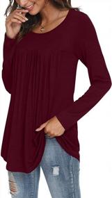 img 3 attached to Women'S Long Sleeve Casual Tops Winter Loose Fitting Flare Blouse By LONGYUAN 2023 - Soft Comfy Tunic Elastic Cute Shirts