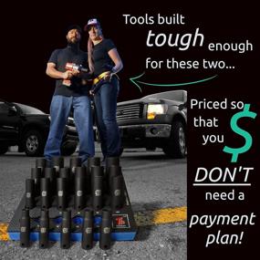 img 2 attached to 🔧 THORIUM 22-Piece Metric Impact Socket Set - 1/2” Drive - Deep, No Skips + 32mm - CR-MO - Complete with Foam Tool Organizer Tray