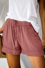 img 3 attached to 🩳 QACOHU Women's Comfy Drawstring Elastic Waist Shorts with Pockets for Casual Summer Wear