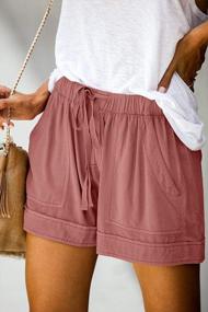 img 2 attached to 🩳 QACOHU Women's Comfy Drawstring Elastic Waist Shorts with Pockets for Casual Summer Wear