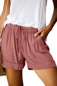 img 4 attached to 🩳 QACOHU Women's Comfy Drawstring Elastic Waist Shorts with Pockets for Casual Summer Wear