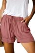 🩳 qacohu women's comfy drawstring elastic waist shorts with pockets for casual summer wear logo