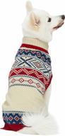 🐶 blueberry pet holiday christmas creamy white fair isle family apparel - sweater for dogs, matching unisex sweater scarf beanie hat for pet lovers logo